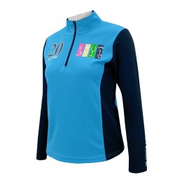 Tailor-made colorblock zipper half chest Polo design hot stamping logo mesh fabric Slim fit Slim waist Functional sweatshirt design company W220 Tailor-made colorblock zipper half chest Polo design hot stamping logo mesh fabric Slim fit Slim waist Functional sweatshirt design company W220